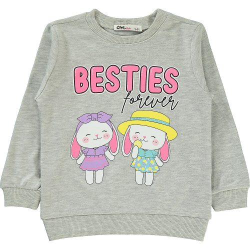 Civil Nyuszis szürke kislány pulóver