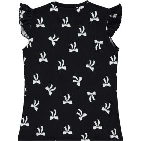 Civil Masnis fekete tini bordázott lány felső