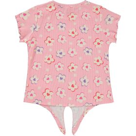 Civil Virágos rózsaszín bordázott lány felső