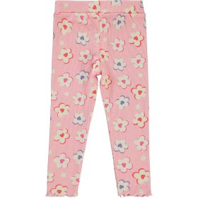 Civil Bordázott virágos rózsaszín kislány leggings