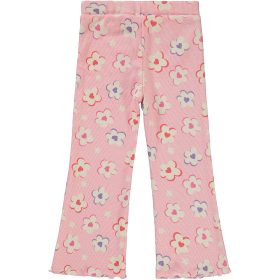 Civil Bordázott virágos rózsaszín kislány leggings