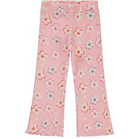 Civil Bordázott virágos rózsaszín kislány leggings