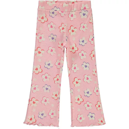 Civil Bordázott virágos rózsaszín kislány leggings