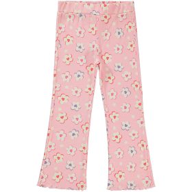 Civil Bordázott virágos rózsaszín lány leggings