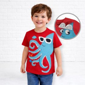 Civil Polipos piros kisfiú póló