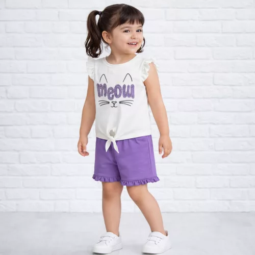 Civil Meow fehér-lila kislány szett