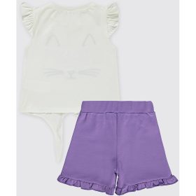 Civil Meow fehér-lila kislány szett