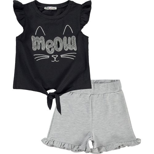 Civil Meow fekete-szürke kislány szett