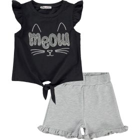 Civil Meow fekete-szürke kislány szett