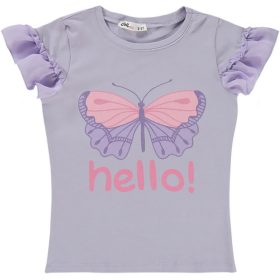 Civil Pillangós lila csillámos kislány póló