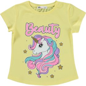 Civil Beauty unikornisos sárga kislány póló
