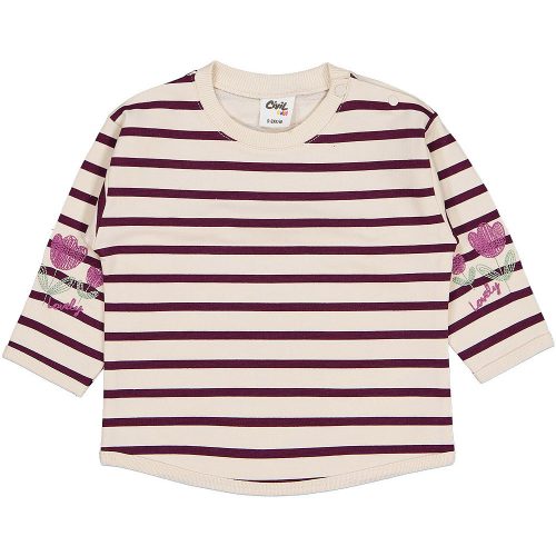 Civil Virágos-padlizsáncsíkos baba felső