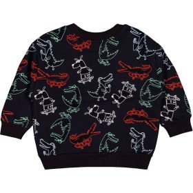   Civil Krokodilos-kutyás fekete kisfiú belül bolyhos pulóver