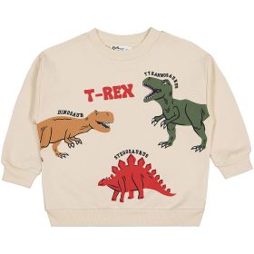 Civil Dínós bézs kisfiú vékonyabb pulóver