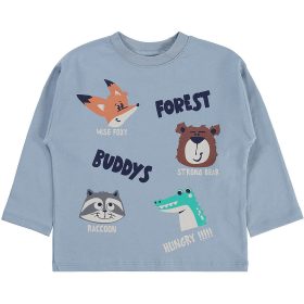 Civil Állatos kék kisfiú felső