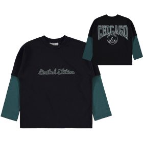 Civil Feliratos fekete kamasz felső