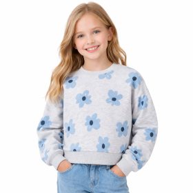 Civil Kékvirágos belül bolyhos lány pulóver