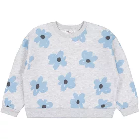 Civil Kékvirágos belül bolyhos lány pulóver