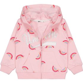   Civil Szivárványos rózsaszín kislány belül bolyhos melegítőfelső