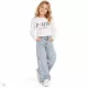Civil Csillagos világoskék tini farmer