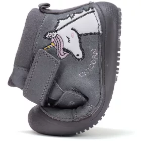   D.D.Step Barefoot Unikornis szürke fluoreszkáló kislány cipő