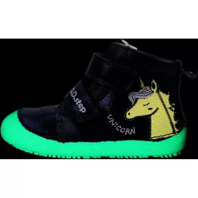   D.D.Step Barefoot Unikornis sötétkék fluoreszkáló kislány cipő