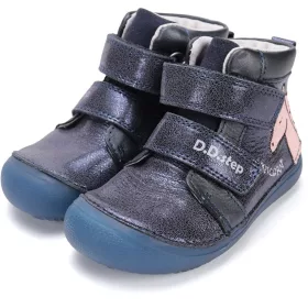   D.D.Step Barefoot Unikornis sötétkék fluoreszkáló kislány cipő