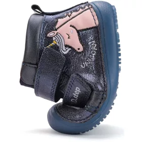   D.D.Step Barefoot Unikornis sötétkék fluoreszkáló kislány cipő