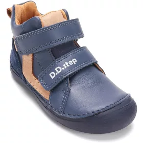 D.D.Step Barefoot Sötétkék-drapp kisfiú cipő