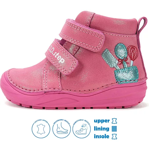 D.D.Step  Pink csillogó bélelt kislány cipő