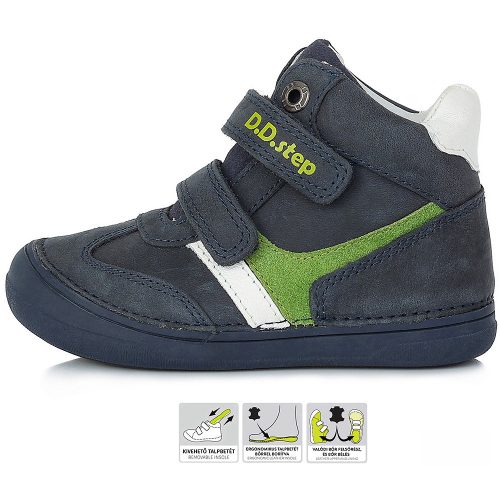 D.D.Step Éjkék-zöld kisfiú cipő