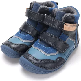 D.D.Step Barefoot Kék-fekete bélelt kisfiú cipő 