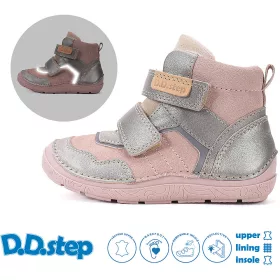 D.D.Step Barefoot Rózsaszín-ezüst bélelt kislány cipő
