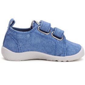 D.D.Step Barefoot Égkék kisfiú szobacipő/vászoncipő 