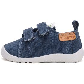   D.D.Step Barefoot Sötétkék kisfiú szobacipő/vászoncipő 