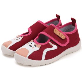   D.D.Step Barefoot Cicás piros kislány szobacipő/vászoncipő