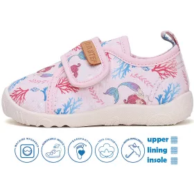   D.D.Step Barefoot Sellős rózsaszín kislány szobacipő/vászoncipő