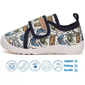   D.D.Step Barefoot Kontrolleres kisfiú szobacipő/vászoncipő