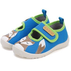   D.D.Step Barefoot Rókás kék kisfiú szobacipő/vászoncipő
