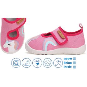  D.D.Step Barefoot Unikornis rózsaszín kislány szobacipő/vászoncipő