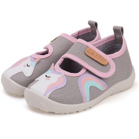   D.D.Step Barefoot Unikornis szürke kislány szobacipő/vászoncipő