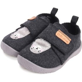   D.D.Step Barefoot Fókás szürke kislány szobacipő/vászoncipő
