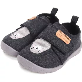   D.D.Step Barefoot Fókás szürke kislány szobacipő/vászoncipő