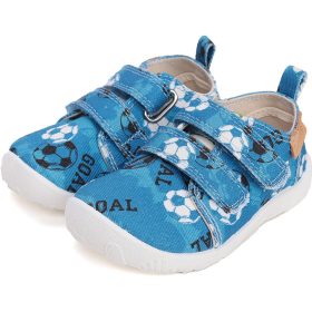 D.D.Step Barefoot Focis kék kisfiú szobacipő/vászoncipő