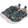 D.D.Step Barefoot Dínós petrolkék kisfiú szobacipő/vászoncipő