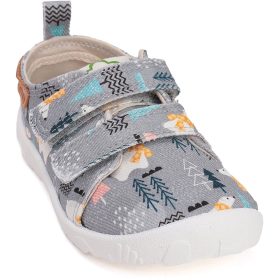   D.D.Step Barefoot Jegesmedvés szürke kisfiú szobacipő/vászoncipő