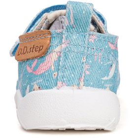   D.D.Step Barefoot Sellős világoskék kislány szobacipő/vászoncipő