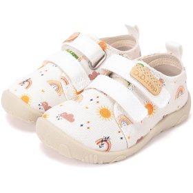   D.D.Step Barefoot Szivárványos fehér kislány szobacipő/vászoncipő