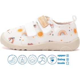   D.D.Step Barefoot Szivárványos fehér kislány szobacipő/vászoncipő