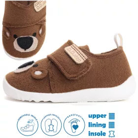   D.D.Step Barefoot Macis csokoládé kisfiú szobacipő/vászoncipő